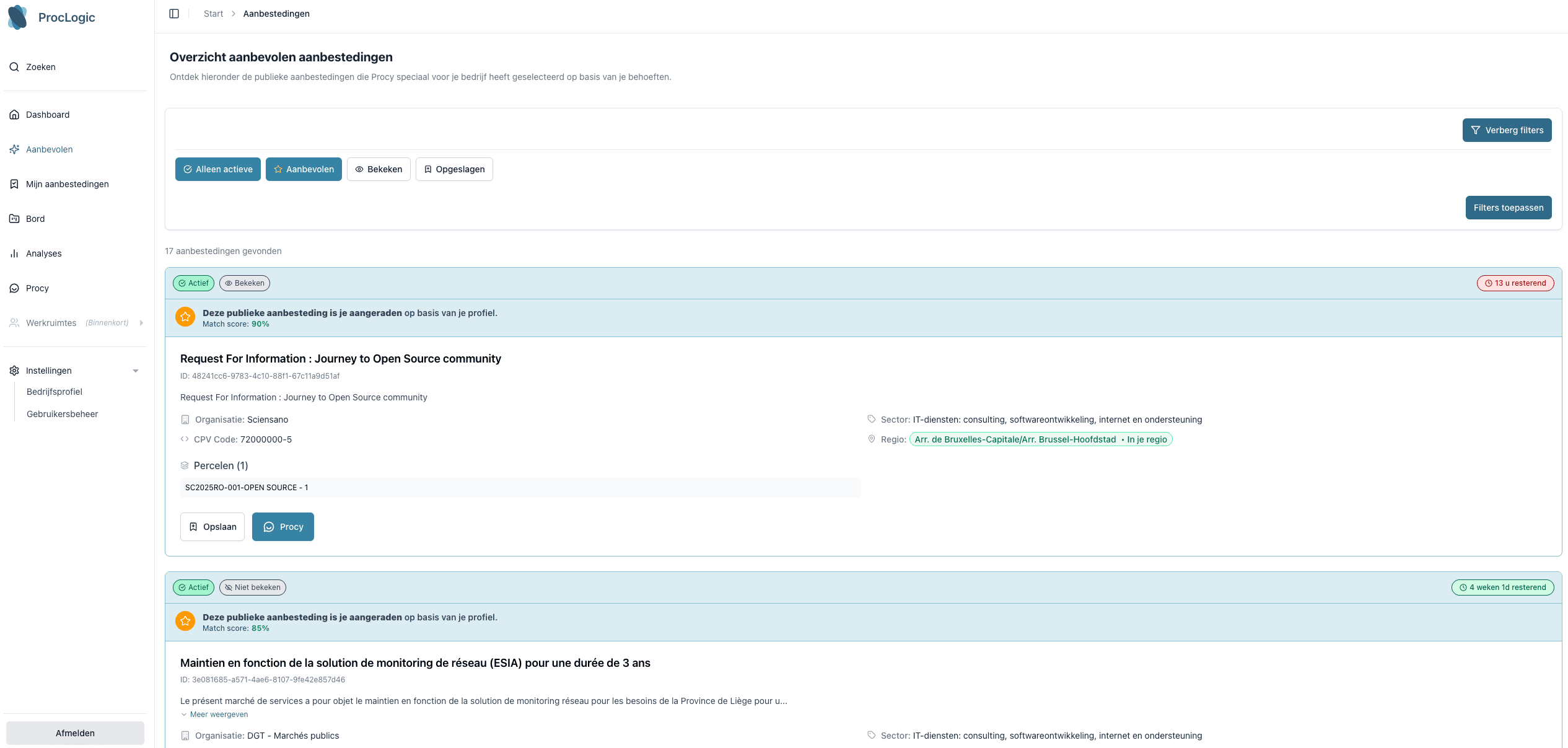 A preview of the Database web app
